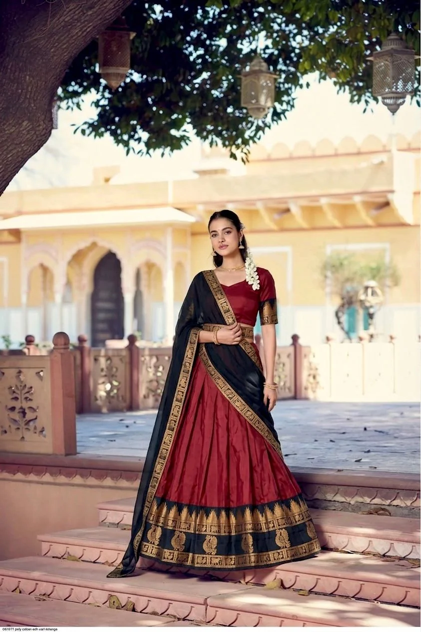 Narayan Pattu Jacquard Border Lehenga Choli